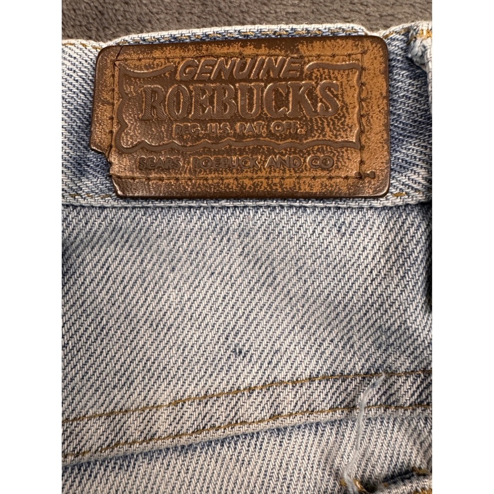Vintage Roebucks Sears Light Wash Straight Leg Denim Jeans Mens 34x31 Blue